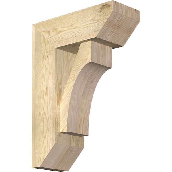 Ekena Millwork Westlake Slat Rough Sawn Bracket w/ Offset Brace, Douglas Fir, 8"W x 20"D x 28"H BKT0806X20X28WTL06RDF - main